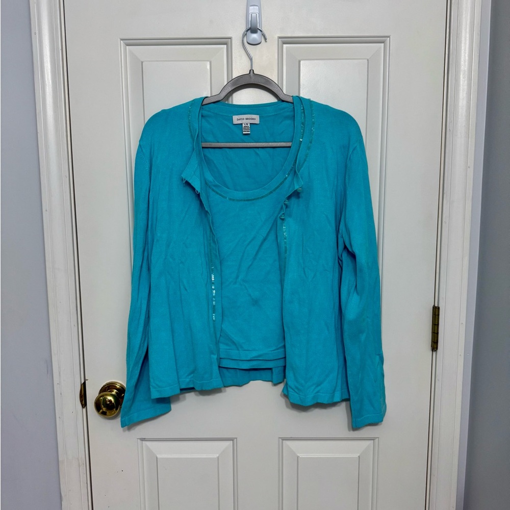 David Brooks Turquoise Women's Top Set